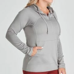 NRS Lightweight Hoodie - Women's -BackcountryGear Whop 10121 05 Titanium Model FrontCrop 070821 2000x2000 rsz 72130.1647971403
