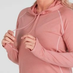 NRS Silkweight Hoodie - Women's 19 NRS Silkweight Hoodie - Women's -BackcountryGear Whop 10140 05 Mauve Model Detail 090221 2000x2000 rsz 29954.1647968653