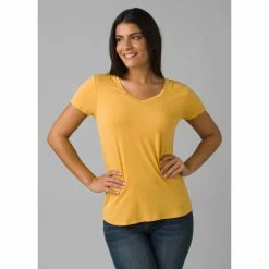 Prana Foundation Short Sleeve V Neck - Women's (Spring 2022) -BackcountryGear Whop W11170142 BIRCHHEATHER rsz 68053.1644208739