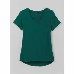 Prana Foundation Short Sleeve V Neck - Women's (Spring 2022) -BackcountryGear Whop W11170142 DEEPPINEHEATHER ALT 9 rsz 87321.1644208740