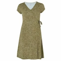 Sherpa Padma Wrap Dress - Women's (Spring 2022) -BackcountryGear Whop padma wrap dress evergreen front 09297.1647415027