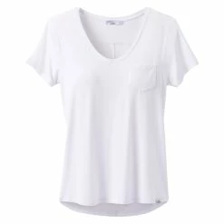 Prana Foundation Short Sleeve V Neck - Women's (Spring 2022) -BackcountryGear Whop w11170142 white alt 9 49886.1644208737