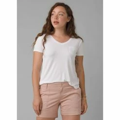 Prana Foundation Short Sleeve V Neck - Women's (Spring 2022) -BackcountryGear Whop w11170142 whitefoundationssvneck rsz 85201.1644208737